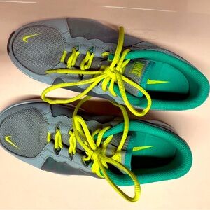 Nike Gray and Green Athletic Shoes